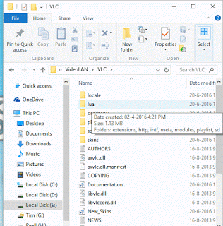 VLC program files folder