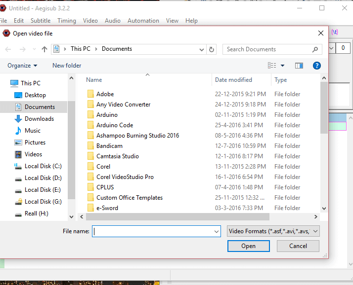 add multiple videos to aegisub