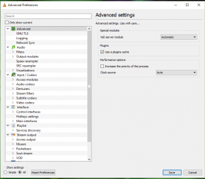 VLC Advanced Settings