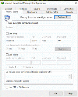 IDM proxy or socks