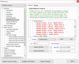 KMPlayer Audio Resync Set