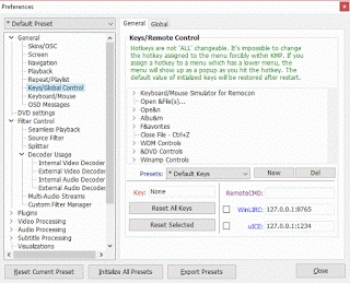 KMPlayer Keys or Global Control