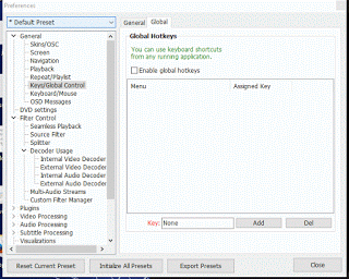 KMPlayer Keys or Global Control