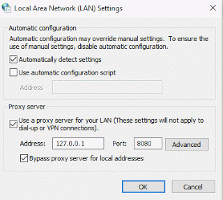 LAN proxy setting