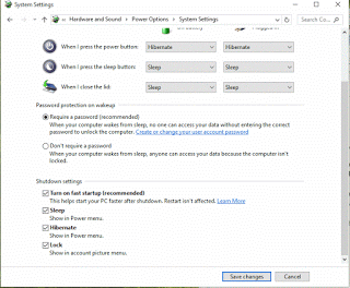 System Settings Hibernate