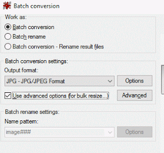 Use Advanced options for Bulk Resize