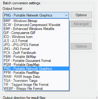 irfanView Batch Conversion Settings