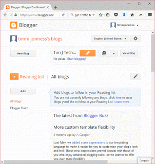 Login into blogger