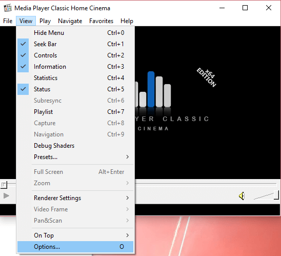 media player classic be only playing sound no video