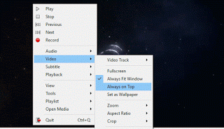 VLC Always on Top with Right Click