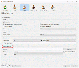 VLC Video Preferences