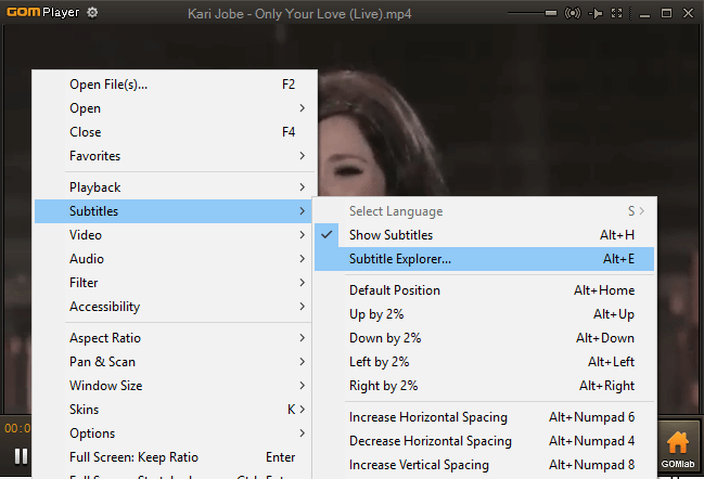 mkplayer add subtitles