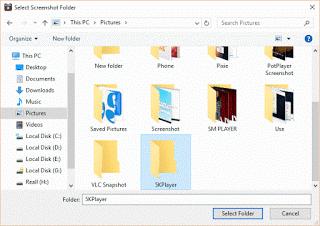 Select Screenshot Folder 5KPlayer