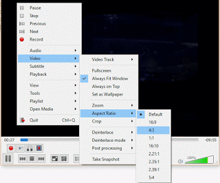 VLC Aspect Ratio Using Right Click