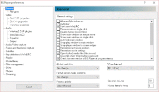 BSPlayer Preferences Window