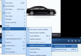 QQplayer subtitle sync right click