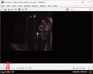 UMPlayer Aspect ratio using keyboard shortcut