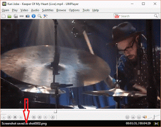 UMPlayer Screenshot Using Keyboard shortcut