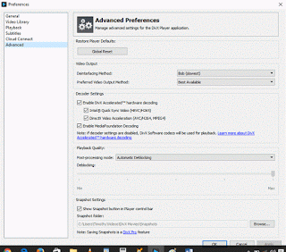 DivX Player Advanced Preferences