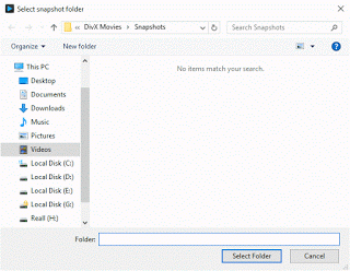 DivX Player Snapshot Location