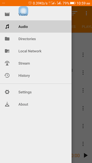 VLC Android Menu