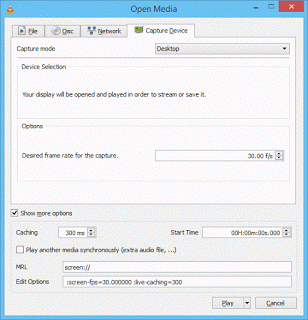 VLC Capture Device More Settings