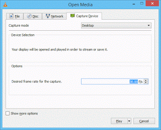 VLC Capture Device Settings