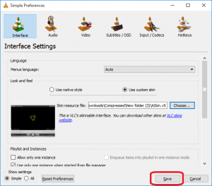 VLC Save Settings
