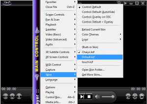 How to use KMPlayer Default Skin Selection