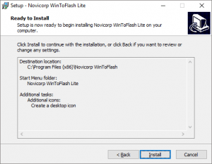 Novicorp WinToFlash Install