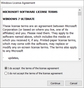 Windows License Agreement