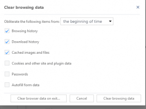 Clear Browsing Data in UC Browser