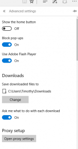 Microsoft Edge Advanced Settings