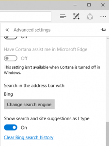 Microsoft Edge Search Engine