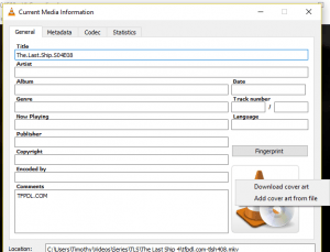VLC cover art adding