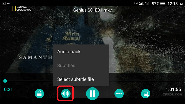 AC3 Player Subtitle Tab