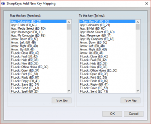 Adding Mapping Keys SharpKeys