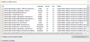 MPC BE Subtitle Downloader