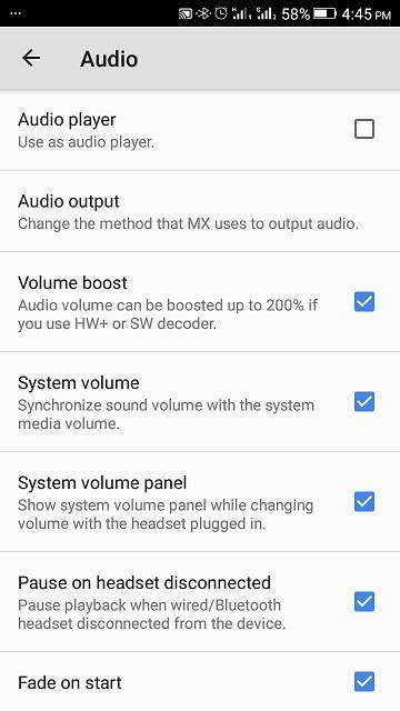 MX Player Audio Boost to 200 percent