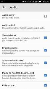 MX Player Audio Boost to 200 percent