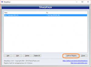 Write to Registry SharpKeys