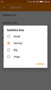 VLC Subtitle Size