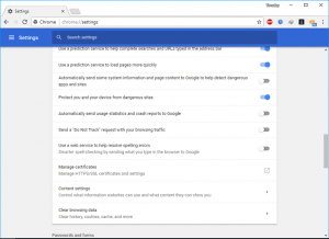 Google Chrome Privacy and Security Settings