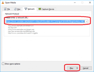 play youtube in vlc