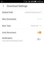 UC Browser Android Download Settings