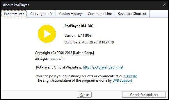 PotPlayer About