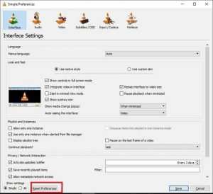 VLC Reset Preferences