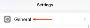 Tap on the General option