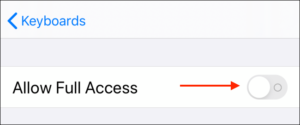 Tap Allow Full Access