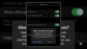  Allow Untrusted Shortcuts